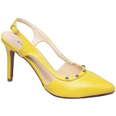 Imagem de Sapato Scarpin Chanel Amarelo com Detalhes e Fecho Tamanho: 39;Cor: Amarelo