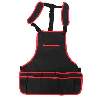 Imagem de Avental de trabalho pesado para homens, colete de ferramentas de bolso multi com tiras ajustáveis, avental de carpinteiro de poliéster para madeira, jardinagem, projetos de