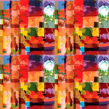 Imagem de Papel De Parede Adesivo Tinta Pinceladas Colorido 3m