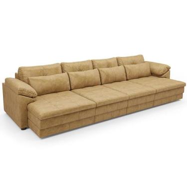 Imagem de Sofá Retrátil Para Sala de Estar 5 Lugares 379cm Riza S03 Couro Soft B