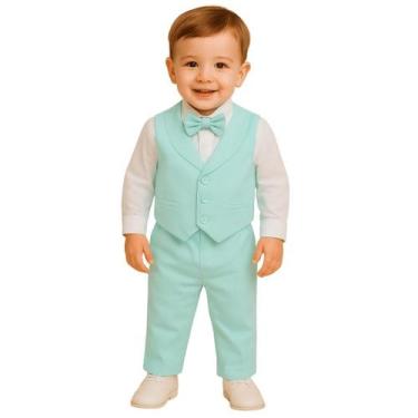 Imagem de Roupa Social Menino Batizado Inverno Casamento Luxo - Papilloo, Verde,