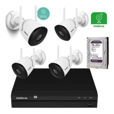 Imagem de Kit 4 Câmeras Externas Wifi C/ Mhdx 8ch E Hd 1tb Purple - INTELBRAS