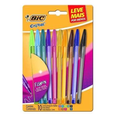 Imagem de Caneta Esferográfica Cristal Fashion 9308586 1.2mm 10 Cores - Bic - Te
