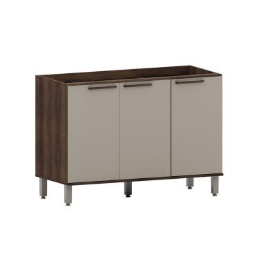 Imagem de Balcão de Cozinha 120cm 3 Portas sem Tampo Luna Luciane Móveis