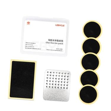 Imagem de Colaxi Kit de reparo de câmara de ar de bicicleta, reparos de furos de câmara de ar de bicicleta, raspas de metal, acessórios, ferramenta de reparo, remendos