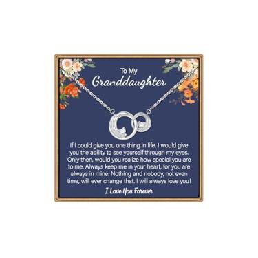 Imagem de IEFLIFE Colar de presente para mulheres – Colar de círculo entrelaçado banhado a ouro branco 14K para mãe e filha, 2 colares circulares presentes para mulheres, irmãs amigas, presente de aniversário