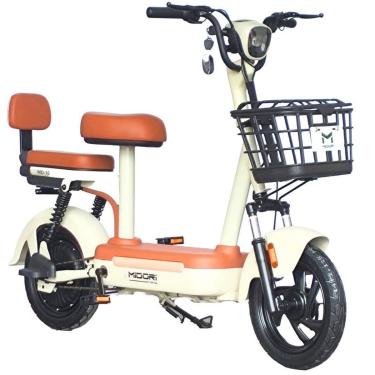 Imagem de Bicicleta Elétrica MD-10 com Alarme E Retrovisor 500W 48V Branca Midori-Unissex
