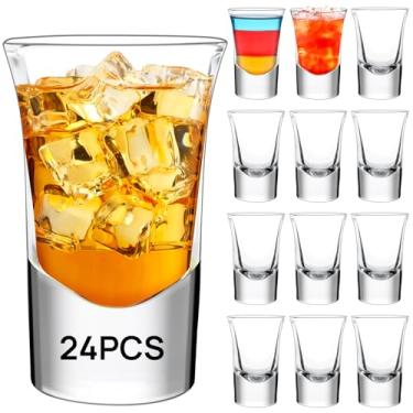 Imagem de Xvvirnt Pacote com 24 copos de shot com base pesada, copos transparentes de 30 ml, copos pequenos de vidro para vodka, uísque, bebidas alcoólicas, tequila, expresso, licor, festa, bar, beber