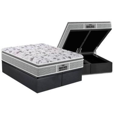 Imagem de Cama Box Baú King Colchão Ortopédico Probel D45/Ep Plus Pillow Top+Base Gray(193X203)