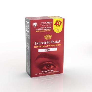 Imagem de Henna Para Sobrancelha Expressão Facial Preto 2,5g