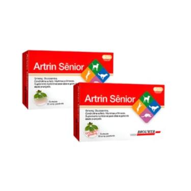 Imagem de 2 Artrin Sênior Cães Cão Cachorros Idosos Suplemento Ginseng 30 Cp Kit