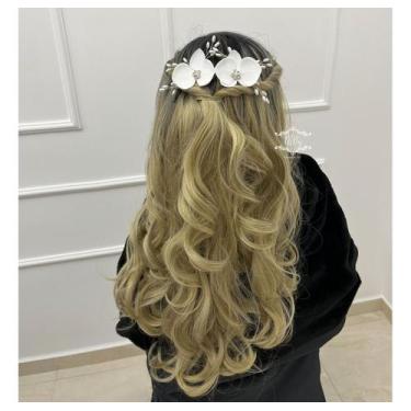 Imagem de Arranjo Grinalda Cabelo Orquídea Noiva Enfeite Presilha A33 - Milly - 