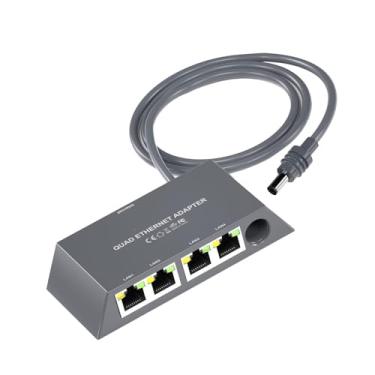 Imagem de Asixxsix Divisor Ethernet 1 para 4, Multiportas StarlinkGen 3/ Adaptador StarlinkMini Ethernet para Rede Externa Cabeada, 4 Dispositivos em Rede Simultânea de Até 1 Gbps