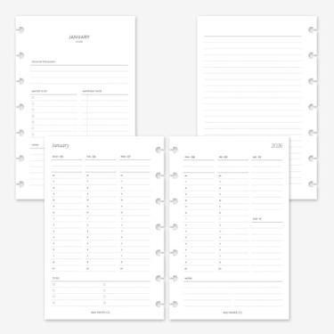 Imagem de MAY PAPER CO. 2026 Mini Happy Planner Week on Two Pages Weekly Planner Insert Agenda Refil para 7-Discs Mini HP Notebook 4,6 x 7 (vertical a cada hora)