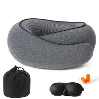 Imagem de Travesseiro de viagem para encosto de cabeça de espuma viscoelástica, suporte de cabeça, travesseiro macio para descanso, escritório, avião e uso doméstico