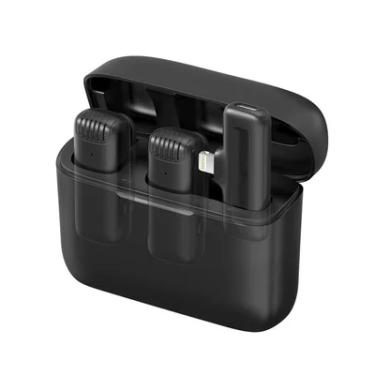 Imagem de Microfone Lapela Sem Fio Duplo Profissional Para Iphone 11 Ao 14 - Lightning