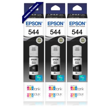 Imagem de Kit 3 Tintas Epson, Pretas, Original T544, P/ Impressoras L3110 L3150 L3160 L3210 L3250 L3260 L5190 L5290 T544120-al