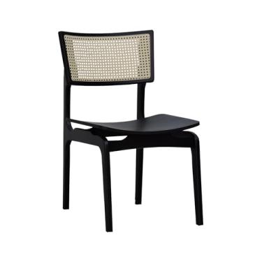 Imagem de Cadeira Apollo Madeira Maciça Encosto Telinha Assento Anatômico - Preto - Madeira