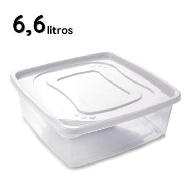 Imagem de Pote Porta Mantimentos Vasilha Alimentos Quadrado 6,6 Litros Retangula