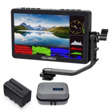 Imagem de FEELWORLD F5 Pro V4 6 polegadas tela sensível ao toque DSLR câmera monitor de campo com bateria F750 4400mAh e bolsa, forma de onda LUT F970 kit externo instalação e kit de alimentação 1920x1080 4K