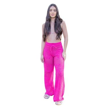 Imagem de Saída de Praia Feminina Calça Tricot Tamanho Único Verão 26 - Sem Marc