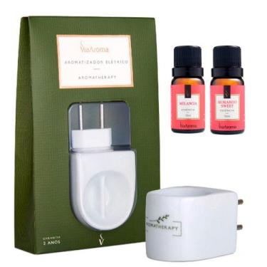 Imagem de Kit Aparelho Elétrico Aromatizador Difusor Porcelana Via Aroma Duas Es