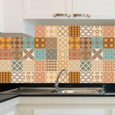 Imagem de Adesivo de Azulejo - Ladrilho Hidráulico - 20cm x 20cm - 24un - 086Azm