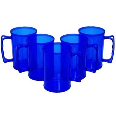 Imagem de Kit 15 Canecas de Acrílico Azul 300ml sem personalização - Mor, Azul, 