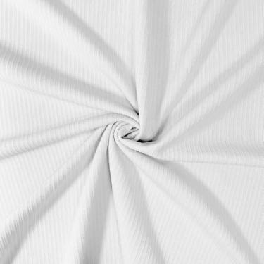 Imagem de Tecido Malha Canelado 01x1,60 M – Flexível e Confortável para Moda Casual (Branca)