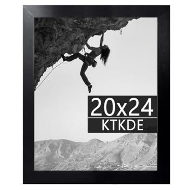 Imagem de KTKDE Moldura de pôster de 50 x 61 cm, molduras de madeira pretas com acrílico HD para montagem na parede horizontal ou vertical, porta-retratos de galeria e impressões de arte grande