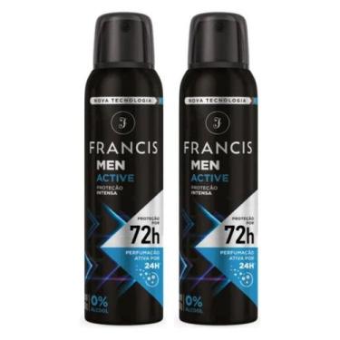 Imagem de Kit 2 Desodorante Francis Men Active Proteção Intensa Aerosol Antitran