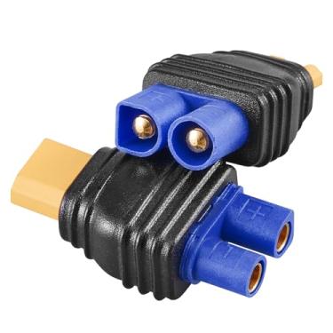 Imagem de ZHOFONET Conector XT30 fêmea para EC3 macho, 2 peças XT30-EC3 adaptadores de conectores moldados por injeção, adaptador de bateria RC para bateria LiPo Micro FPV Drone.