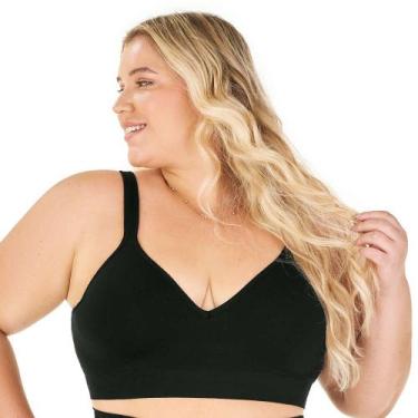 Imagem de Sutiã Comfort Plus Duplo Alças Largas Reguláveis com Bojo sem Costura 