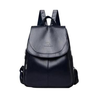 Imagem de Mochila Vintage De Couro Macio Antifurto Grande Capacidade Para Mulher