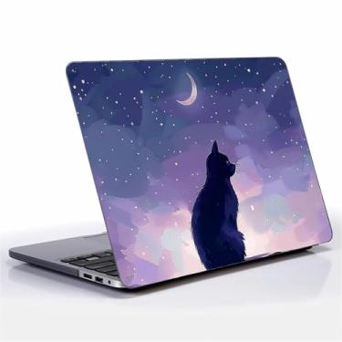 Imagem de FKBRCL4U Capa para MacBook Pro de 13 polegadas, capa preta boa e silenciosa estampa de gato preto versão 2013-2015 Mac Pro Retina 13 A1425/A1502 capa rígida de plástico preta para computador