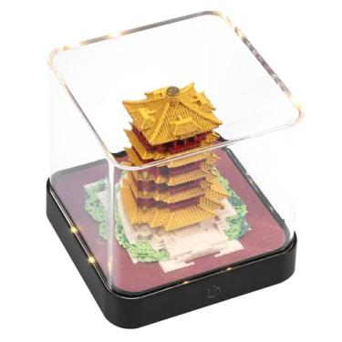 Imagem de KHZSPP Calendário, calendário de hora, calendário de mesa 2025 com luz de LED, bloco de notas de arte esculpido em papel 3D para decoração de mesa de inauguração de casa de Natal (base preta, estilo 1