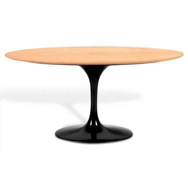 Imagem de Mesa Saarinen Oval Freijó 120x80cm - Base Preta