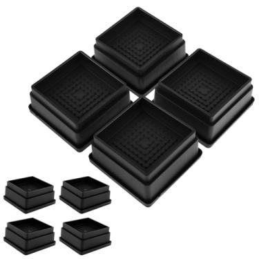 Imagem de Pacote com 8 peças de elevação para móveis, elevadores de cama ajustáveis, elevadores resistentes, altura de 2,5 cm, blocos empilháveis de elevação de cama, suporte antiderrapante para elevação de