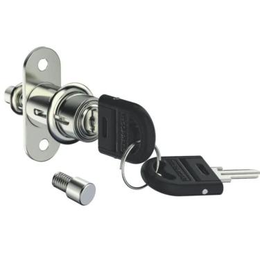 Imagem de Fechadura De Pressão Para  Porta  De Correr  2421 39º De 23mm 1 Peça Com Pino Prolongador De 6mm Embalagem Autosserviço - 06908.2421.30 - SOPRANO