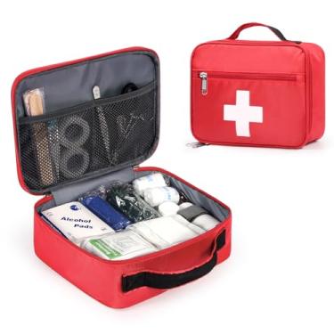 Imagem de Bolsa de primeiros socorros Gatycallaty com tratamento de emergência vazio Bolsas médicas com vários bolsos para casa, escola, escritório, carro, viagem, trilha, creche, Vermelho