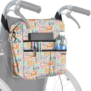 Imagem de Vive Bolsa para cadeira de rodas – Lavável na máquina, costura dupla, mochila acessória resistente à água para andadores, cadeiras de rodas, andadores – Bolsa com bolsos GG e alças para instalação