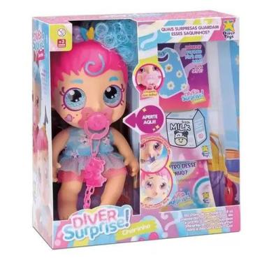 Imagem de Boneca Diver Surprise Baby Mama e Chora Rosa Divertoys
