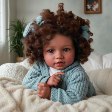 Imagem de Boneca Reborn BABESIDE Black Girl de 20 polegadas com roupas para maio