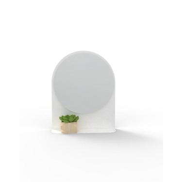 Imagem de Espelho Funcional Cimbre Branco 40 Cm Redondo