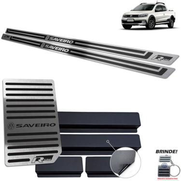 Imagem de Descanso de Pé + Soleiras Preto Auto Relevo Saveiro R-Line