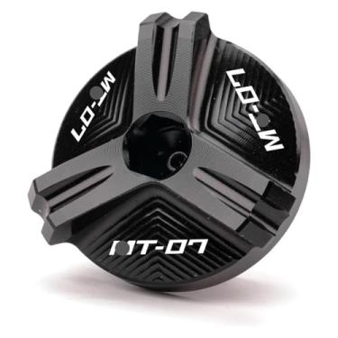 Imagem de Compatível com MT03 MT07 FZ07 MT10 FZ10 MT25 MT 03 07 10 25 YZF R1 R3 R6 FZ1 FZ6 Fa&zer Tampa de enchimento de óleo de motor de motocicleta (MT07-Preto)