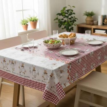 Imagem de Toalha de mesa térmica e impermeável para 4 ou 6 cadeiras - Genérica, 