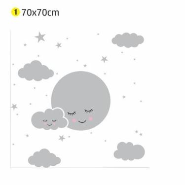 Imagem de Adesivo Parede Lua Estrela Branco - Shoppingnet