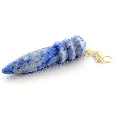 Imagem de 10 Pêndulos Egípcios de Quartzo Azul - Pedra Natural Lapidada Manualme