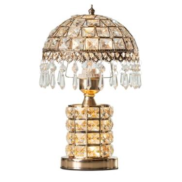 Imagem de Abajour Vintage Quarto Sala Abajur De Tomada Cristal Abajur De Mesa Gold